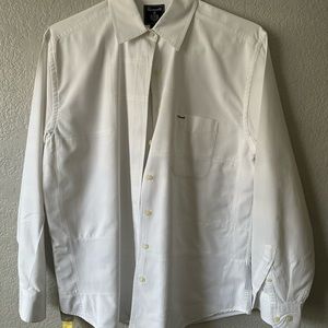 Faccconable white patch button down size L